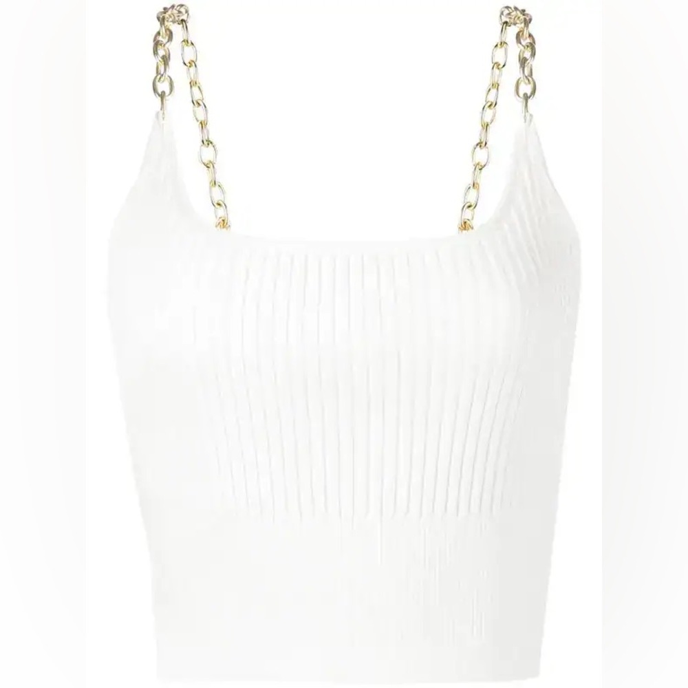 Genevieve chain-link strap top
